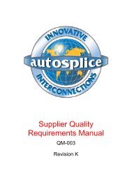 QM-003 - Supplier Quality Requirements Manual - Autosplice Inc.