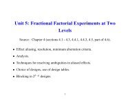 Unit 5: Fractional Factorial Experiments at Two Levels