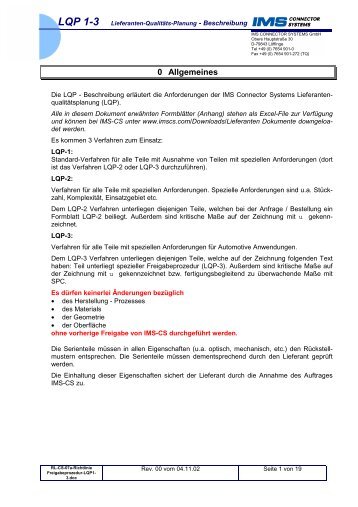 LQP 1-3 Lieferanten-QualitÃ¤ts-Planung - Beschreibung