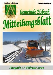 Mitteilungsblatt Ausgabe 1 - JÃ¤nner 2009 - Gemeinde Eisbach