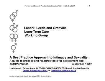 Intimacy and Sexuality Practice Guidelines