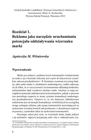 RozdziaÅ 1. Reklama jako narzÄdzie uruchamiania potencjaÅu ...