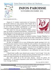 INFOS PAROISSE - Paroisse Notre Dame des Collines de l'Herbasse