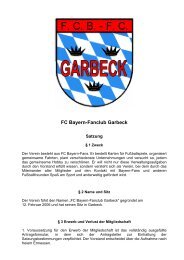 Satzung - FC Bayern FanClub Garbeck