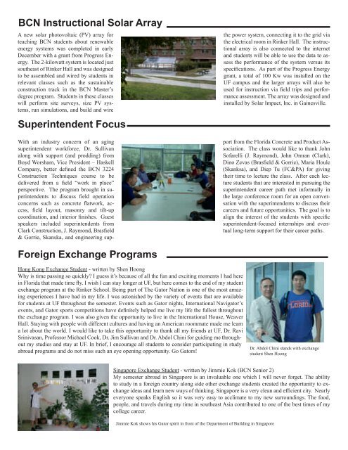 Spring 2013 Newsletter - M E Rinker Sr School of Building ...