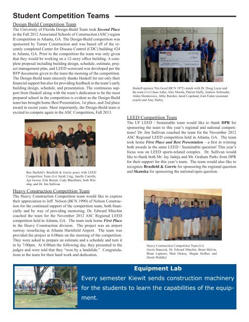 Spring 2013 Newsletter - M E Rinker Sr School of Building ...