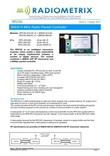 Data Sheet(pdf) - Radiometrix