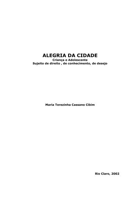 Alegria da cidade - crianÃ§a e adolescente - Claudio Di Mauro