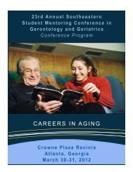 CAREERS IN AGING - College of Public Health - University of Georgia