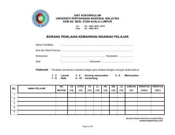 Borang Biodata Dan Resume Pelajar - SPMP - PSA