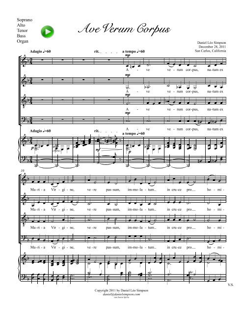 Soprano, Alto, Tenor, Bass, Organ - ChoralNet