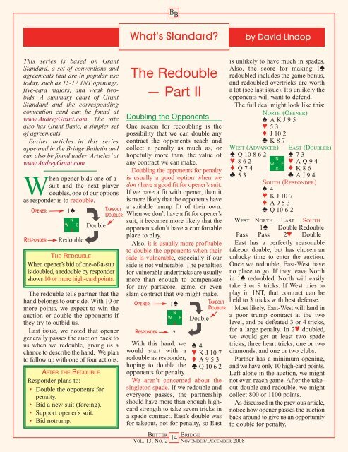 The Redouble â Part II - Better Bridge