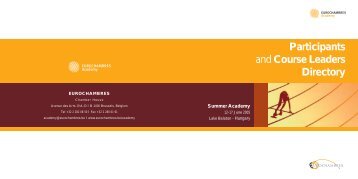 Participants andCourse Leaders Directory - Eurochambres Academy