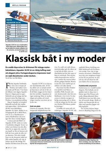 Test - Aqudor 26 DC - tuff och elegant "BÃ¥tliv" - Flipper Marin