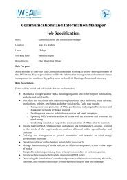 Communications and Information Manager Job Specification