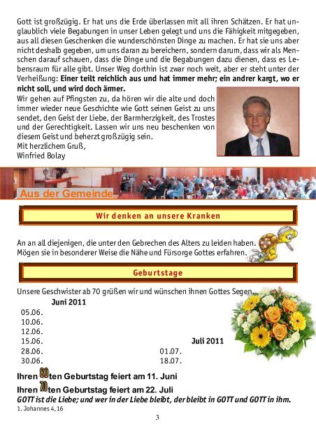 Gemeindebrief Jun-Jul 2011 - Zionsgemeinde