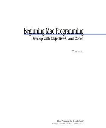 Beginning Mac Programming