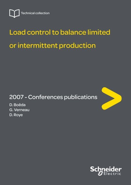 Load control to balance limited or intermittent ... - Schneider Electric