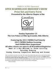 open warmblood breeder's show - Canadian Warmblood Horse ...