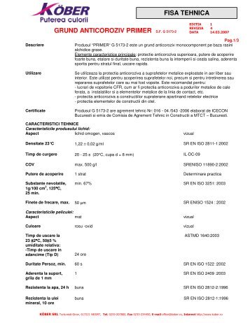 grund anticoroziv primer sf g 5173-2 fisa tehnica - Dedeman