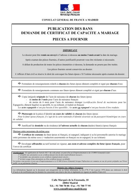 CONSULAT GÃ‰NÃ‰RAL DE FRANCE Ã€ MADRID