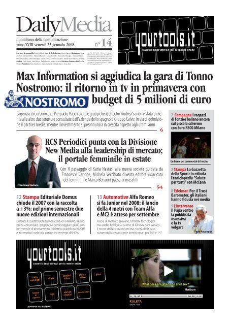 Max Information si aggiudica la gara di Tonno Nostromo: il  ... - DDB