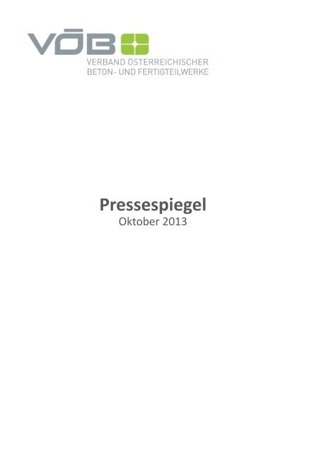Pressespiegel - VÖB Verband Österreichischer Beton