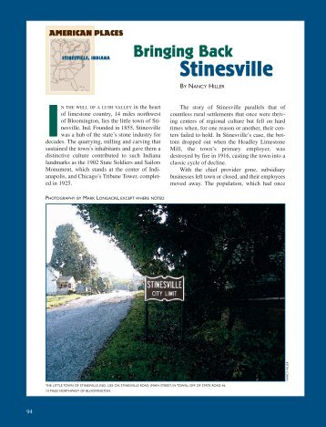 Bringing Back Stinesville IN - NR Hiller Design