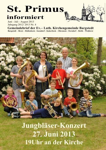 Gemeindebrief Juni-Juli-August 2013 - Kirchengemeinde Bargstedt
