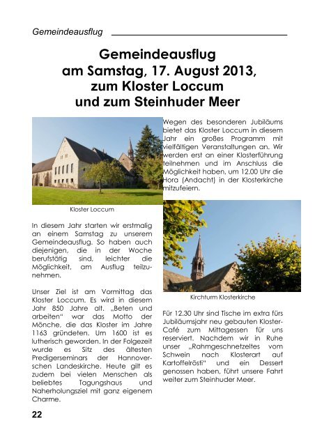 Gemeindebrief Juni-Juli-August 2013 - Kirchengemeinde Bargstedt