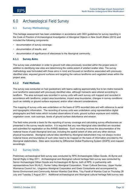 Appendix C - Cultural Heritage Impact Assessment - Peabody Energy