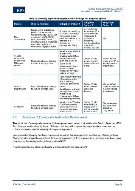 Appendix C - Cultural Heritage Impact Assessment - Peabody Energy