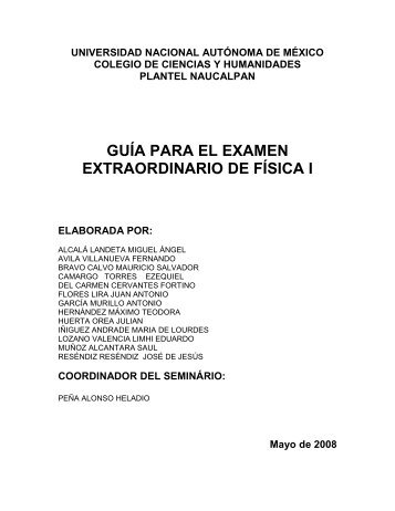 GUÃA PARA EL EXAMEN EXTRAORDINARIO DE FÃSICA I - CCH ...