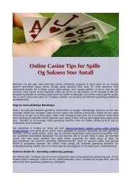 Online Casino Tips for Spille Og Suksess Stor Antall