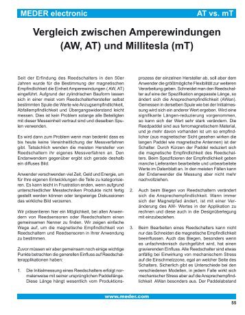 (AW, AT) und Millitesla - MEDER electronic