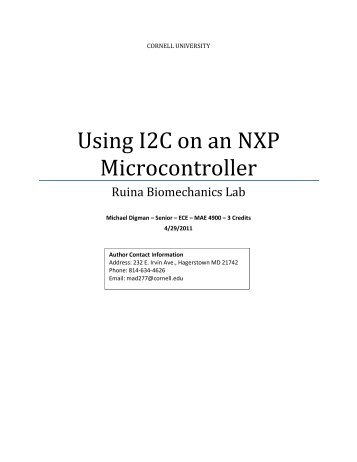 Implementing I2C protocol on our micro ... - Cornell University
