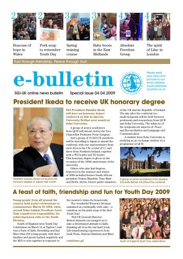 President Ikeda to receive UK honorary degree - SGI-UK E-Bulletin ...