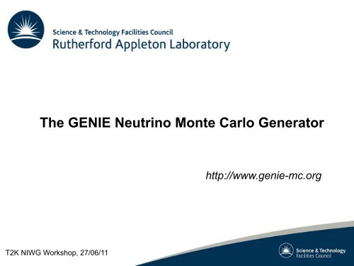 The GENIE Neutrino Monte Carlo Generator - HepForge