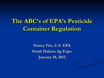 The ABC's of EPA's Pesticide Container Regulation - South Dakota ...