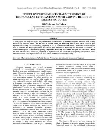 effect on performance characteristics of rectangular patch antenna ...