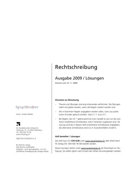 Rechtschreibung 1. Auflage - Sprachtrainer