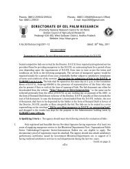 DIRECTORATE OF OIL PALM RESEARCH - DOPR