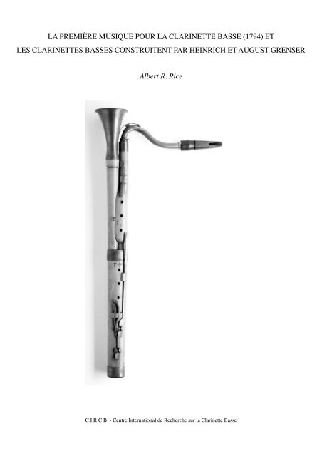 La premiere musique pour la clarinette basse_pdf - International ...