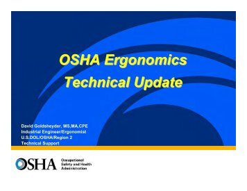 OSHA Ergonomics Technical Update - National ...