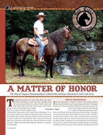 John's Background - American Morgan Horse Association