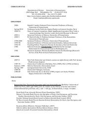 Benjamin Nathans' Curriculum Vitae - Department of History ...