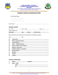 Medical Examination Form - Moshi University College Of Co ...