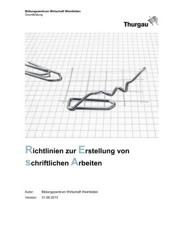 Richtlinien zur Erstellung von schriftlichen Arbeiten (RESA)