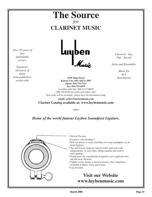 Buffet Crampon's - International Clarinet Association