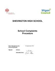 SCHOOL COMPLAINTS PROCEDURE - Shevington High School